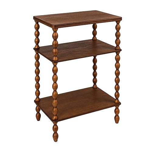 Creative Co-Op Bobbin Leg Rectangle Wood Accent Table, Walnut