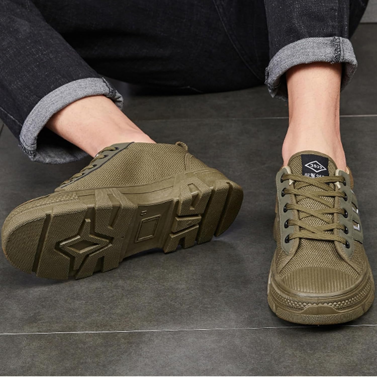 [Muluso] 安全靴 セーフティーシューズ 作業靴 キャンバス メンズ ローカット 滑り止め 防汚 丈夫 レースアップ 柔らかい