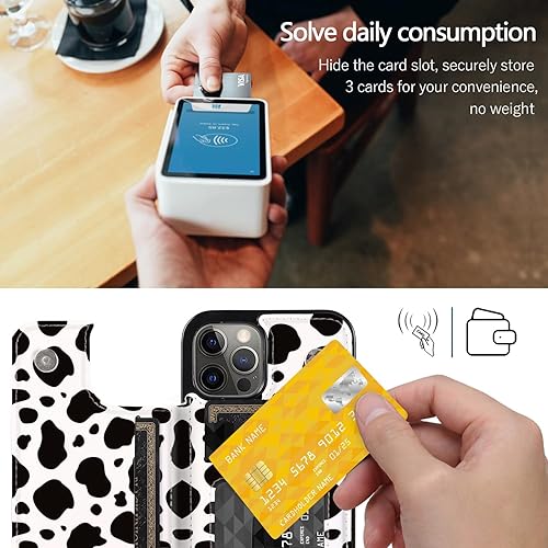 Miniatura 4 de Funda tipo cartera de piel auténtica para iPhone 14 Pro Max de 6.7 pulgadas, cubierta magnética abatible, bloqueo RFID, soporte para tarjetas,