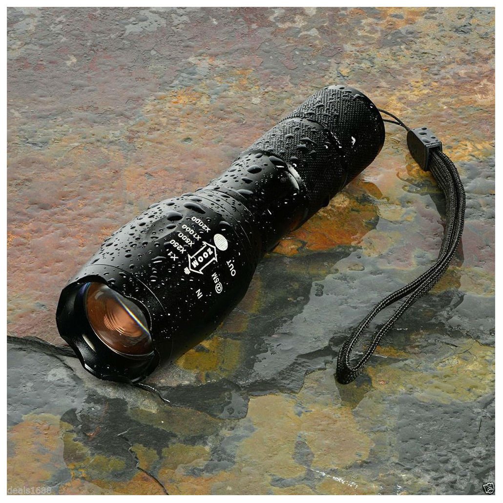 10000 Lumens XM-L T6 Zoomable Tactical Military LED 18650 Flashlight Torch Lamp
