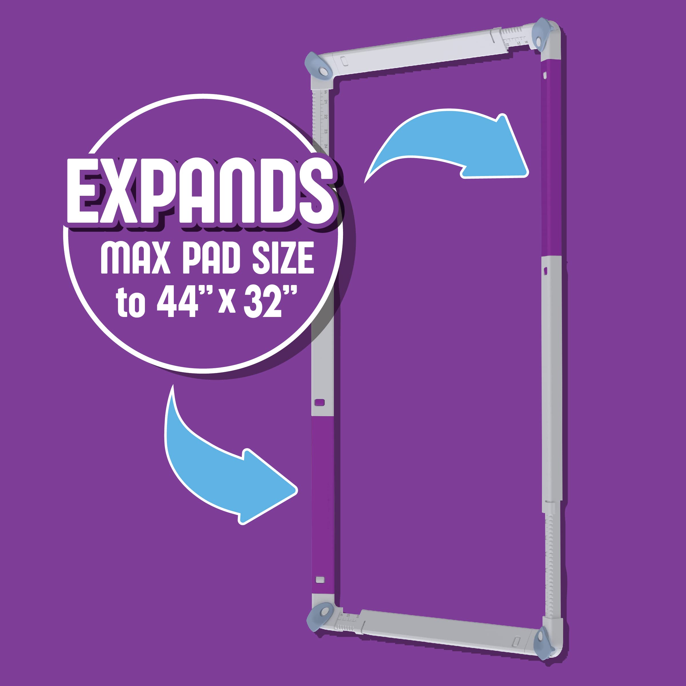 Pad Genius SureGrip Holder Extension Kit - Extends Holder Max Pad Size From 81cm x 81cm to 111cm x 81cm for XL/XXL Pee Pad Sizes - Image 2