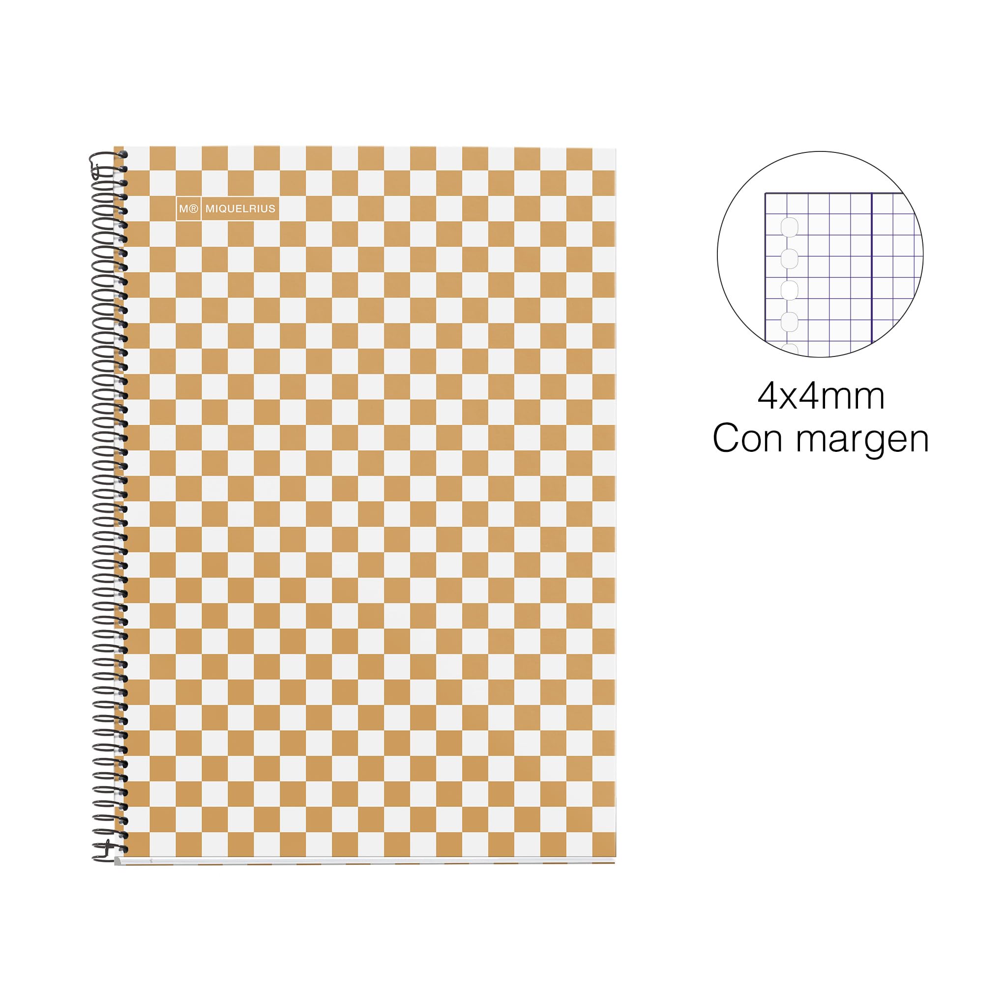 Miquelrius, School Notebook 4x4 mm, Folio Size (215 x 309 mm), 80 Sheets of 90 g/m², 4x4 mm Grid with Margin, Spiral Binding - Image 2
