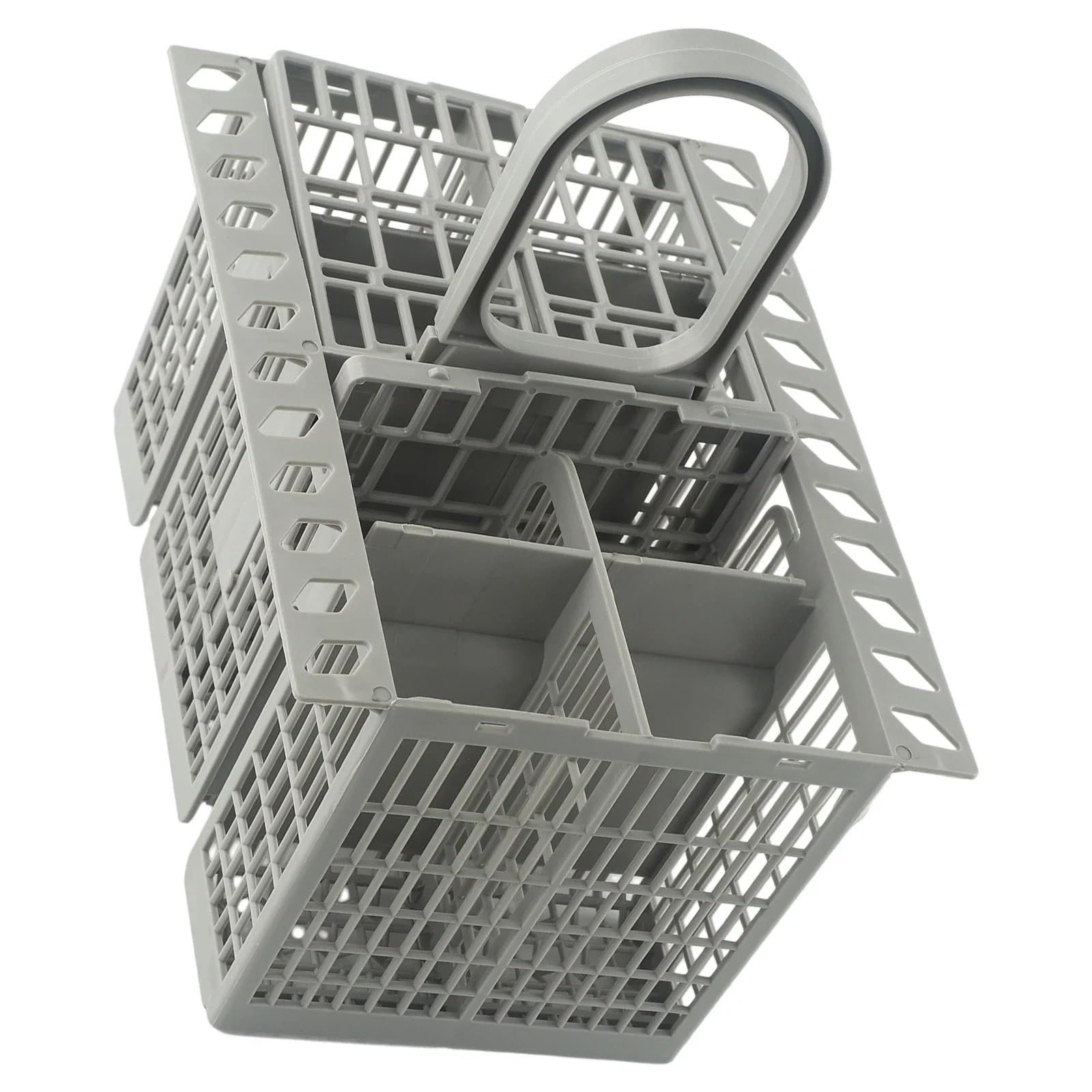 Cesta for lavavajillas, Cesta for Cubiertos for Bauknecht, Repuesto de plástico, Mango Redondo, Cesta for Cubiertos Desmontable Gris, 1 Unidad