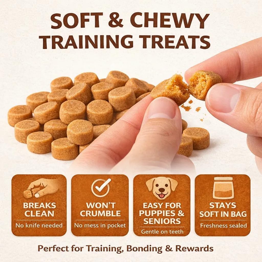 Soft Dog Training Treats, Beef – 12oz, Grain Free Tender Tidbits for Puppy & Adult, Low Calorie Under 3 Cal, Made in USA, Healthy Natural Soft & Chewy Small Dog Treats, All Breeds (Packaging May Vary)
