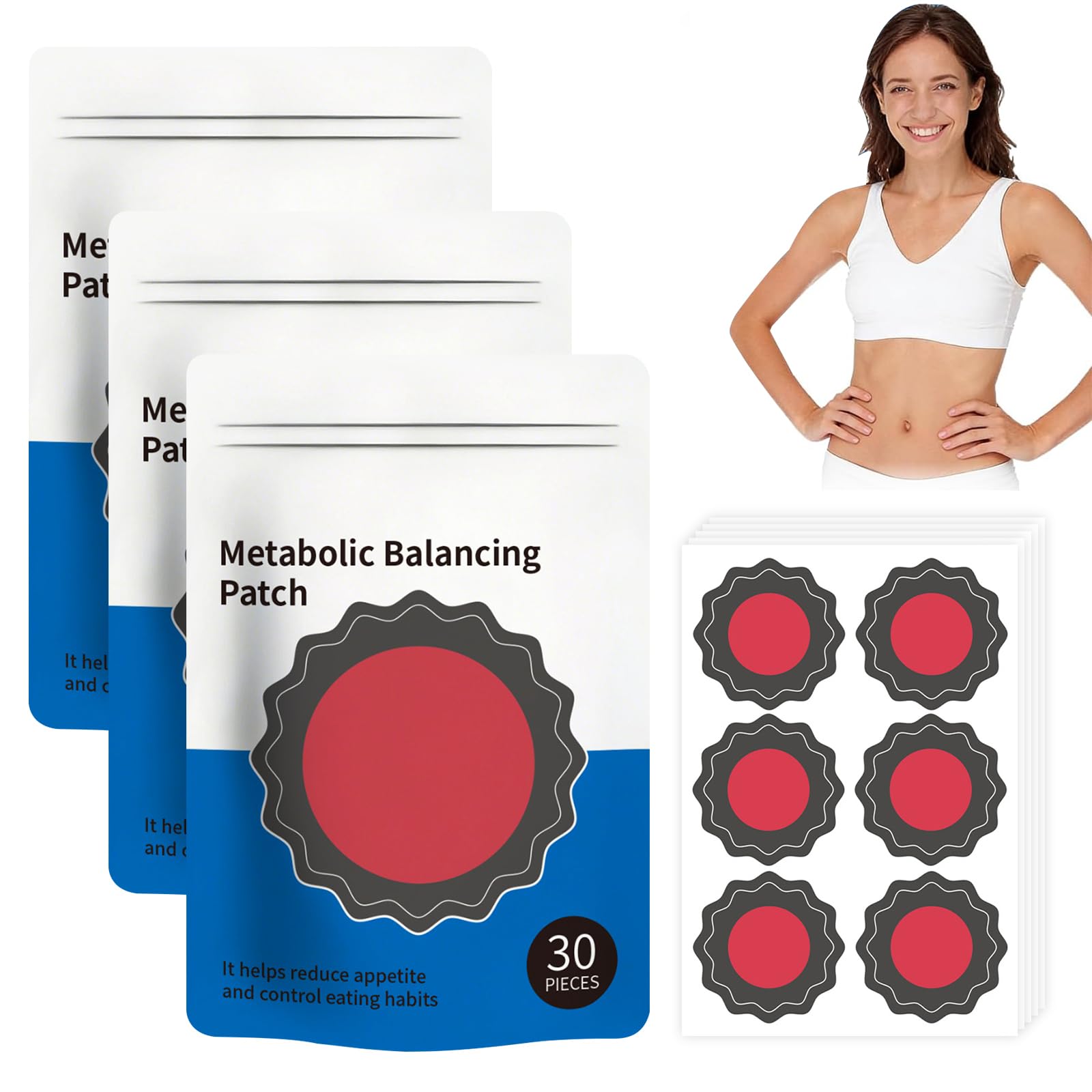 Abnehmpflaster Origina,90StückMetabalancepatch,Kosmetisches Körperpflege Patch,Hautfreundliches Pflegepflaster komfortabel zur äußeren Anwendung Vorteilspack mit 90 Pflastern für Alle Körpertypen
