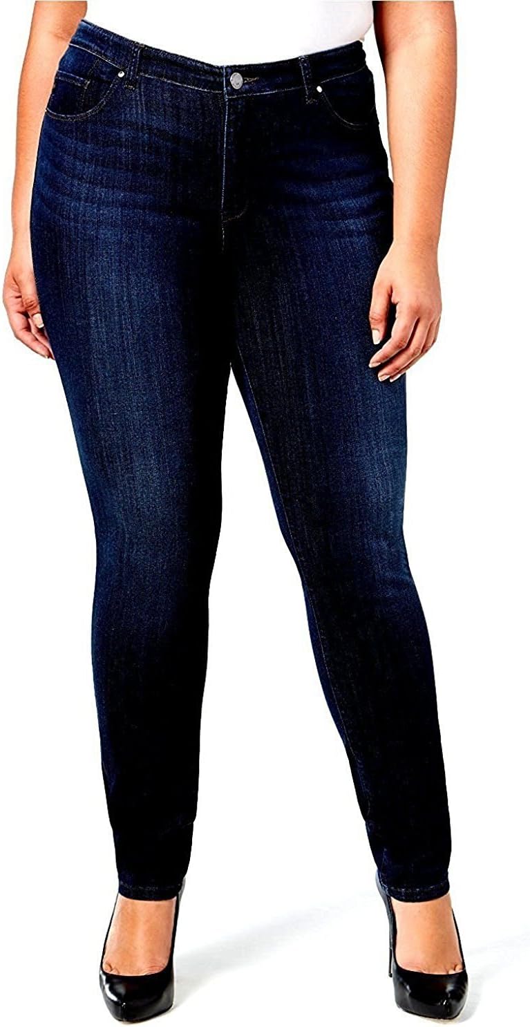 Jack DavidBlue/Black Womens Plus Size Stretch Soft Butter Skinny Premium Denim Jeans Pants Size