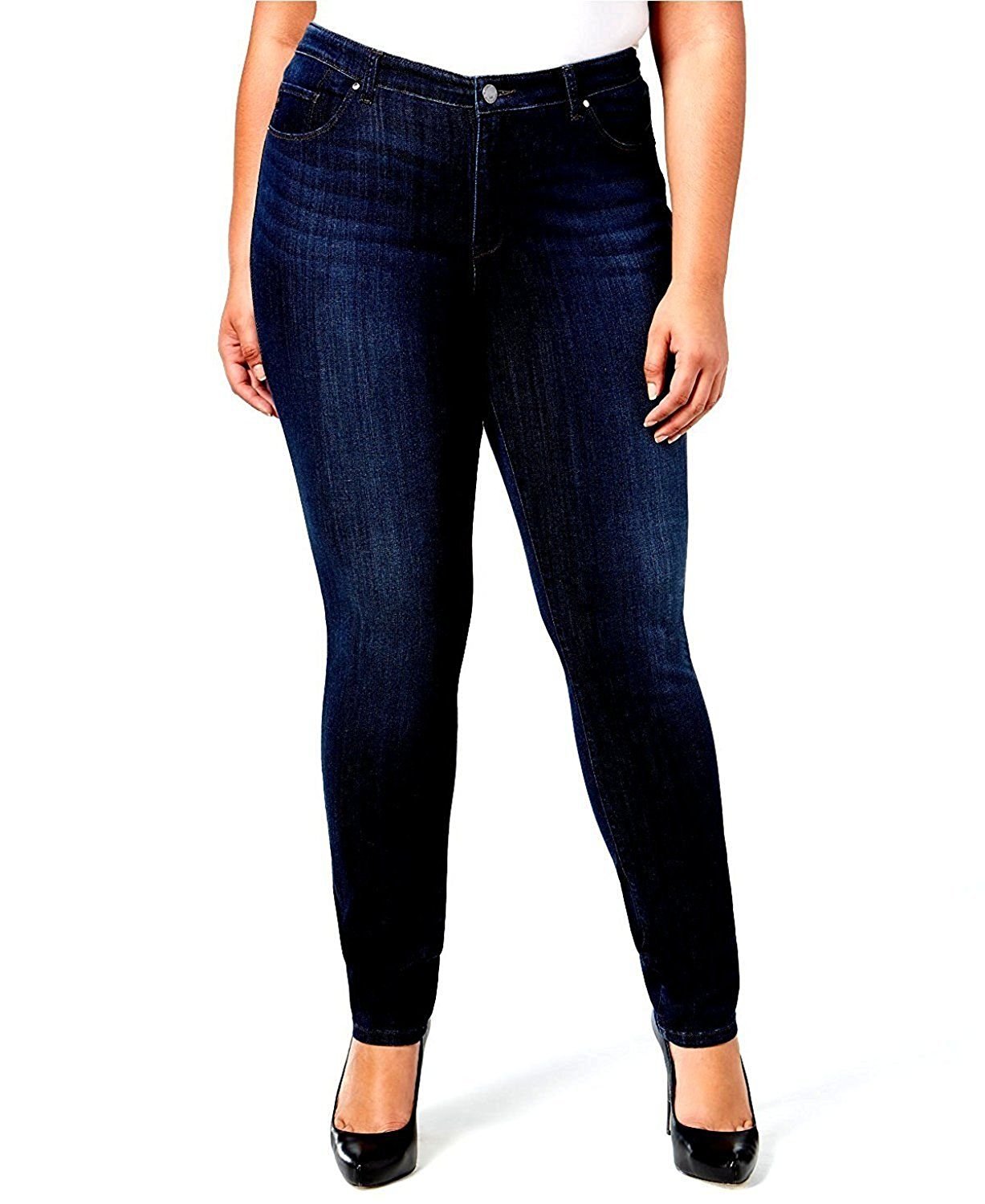 Jack DavidBlue/Black Womens Plus Size Stretch Soft Butter Skinny Premium Denim Jeans Pants Size