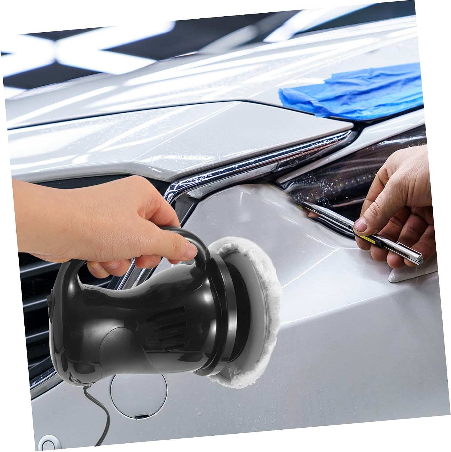 STOBAZA Car Polisher Waxer Kit Black Wax Polish Cordless Car Buffer Wheel Polish