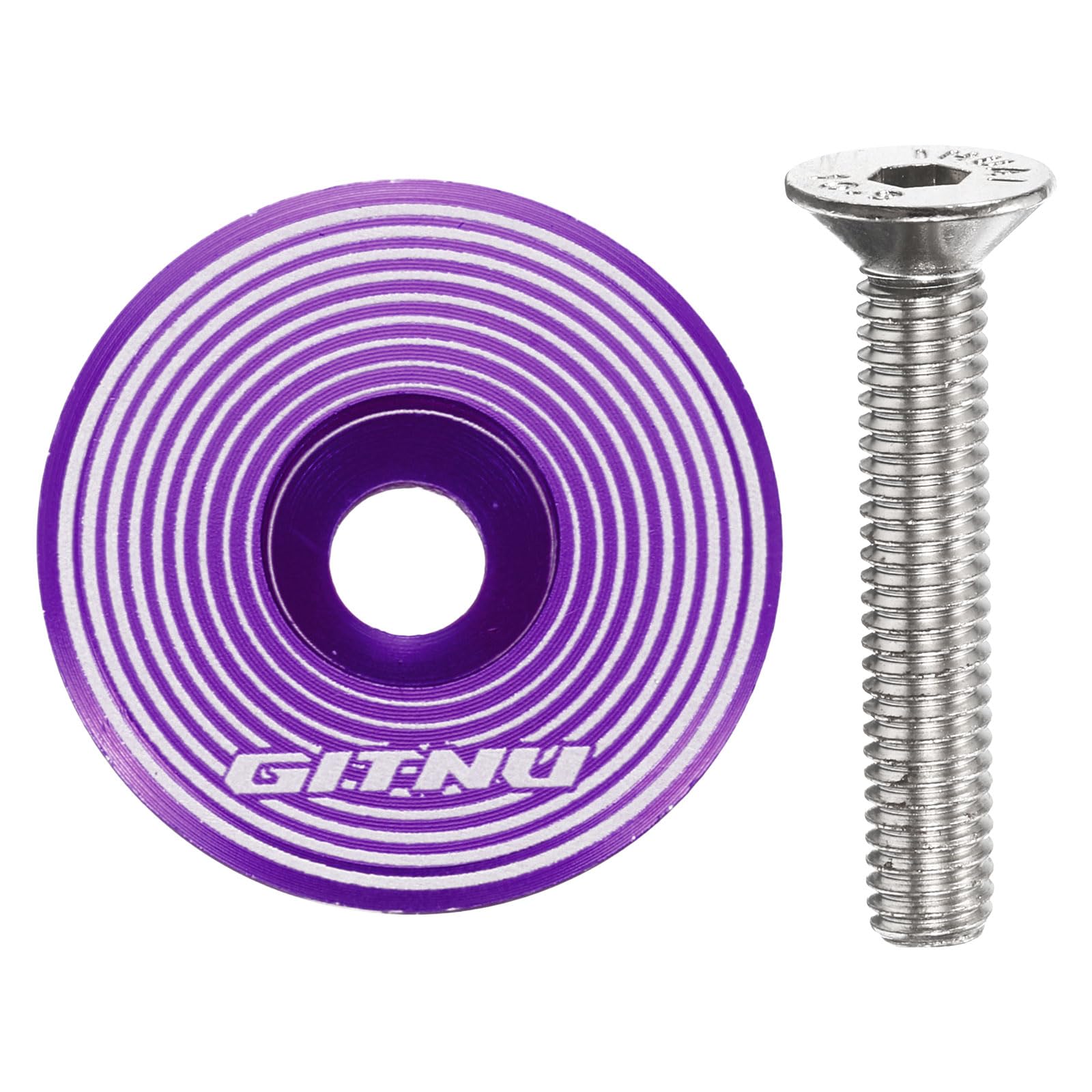 sourcing map Headset Stem Top Cap 1-1/4 Aluminum Alloy Cycling Headset Cover Stem with M6 Bolt for Mountain Bike Road Bicycle MTB, Purple