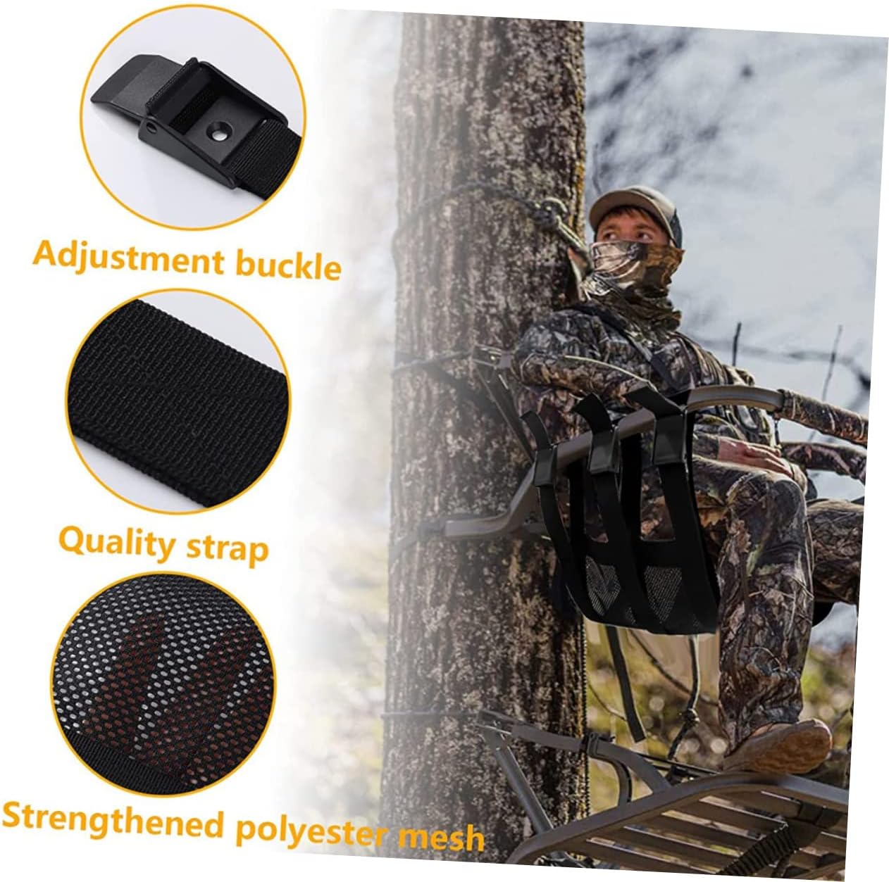 Tree Stand Seats for Hunting Breathable Mesh Adjustable Stand Outdoor Chair for Garden Camping