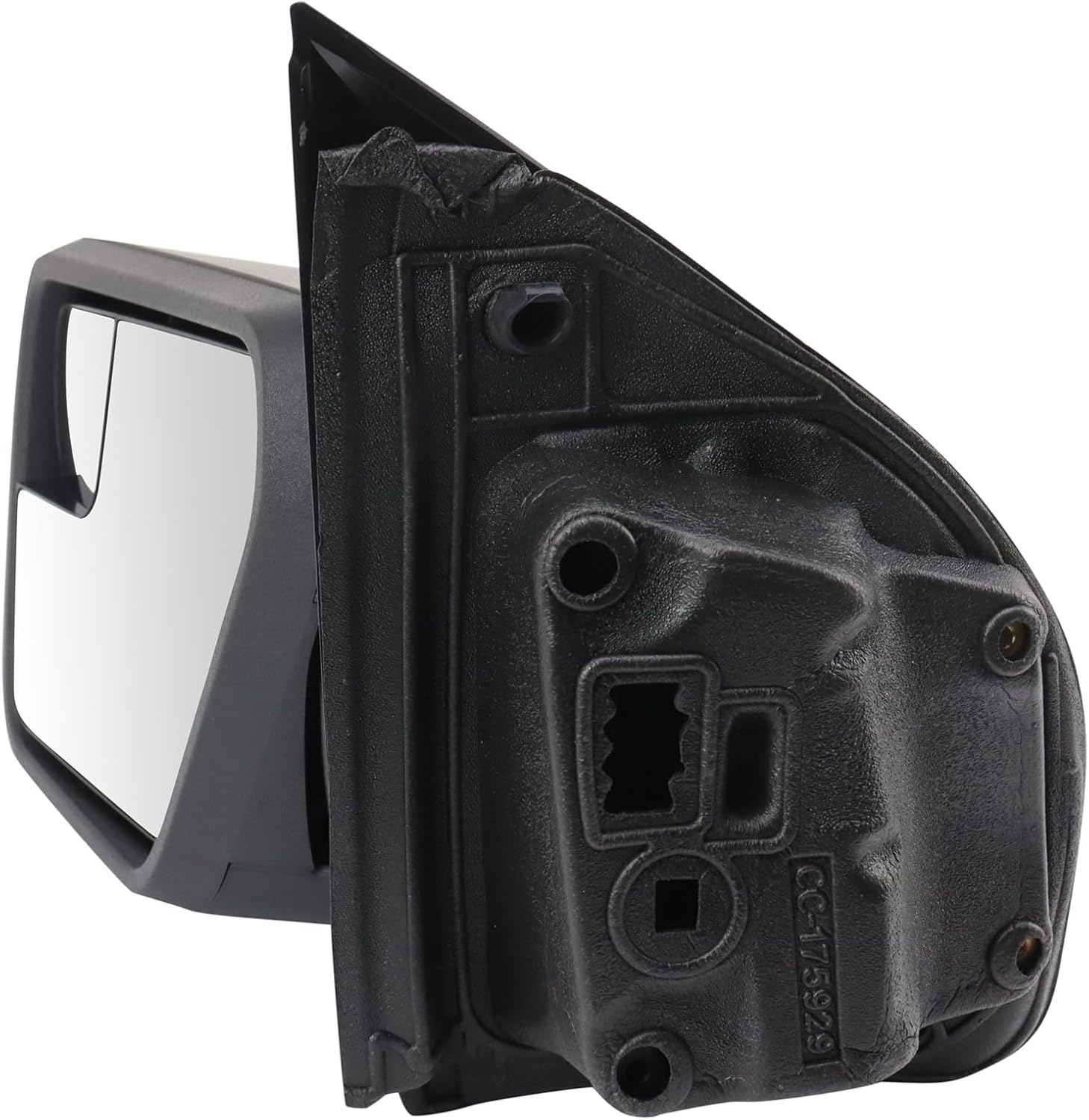 TRQ Driver Side Manual Mirror Chrome Trim Upgrade Textured Black Compatible with 2021-2023 Ford F-150 FO1320707