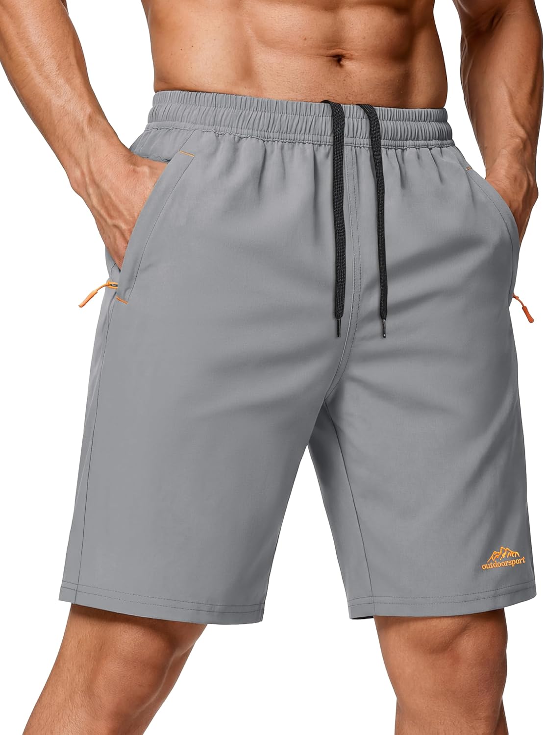 MAGCOMSEN Men's Hiking Shorts 9" Quick Dry Lightweight Running Shorts with Zipper Pockets for Workout Athletic Sport - Image 2