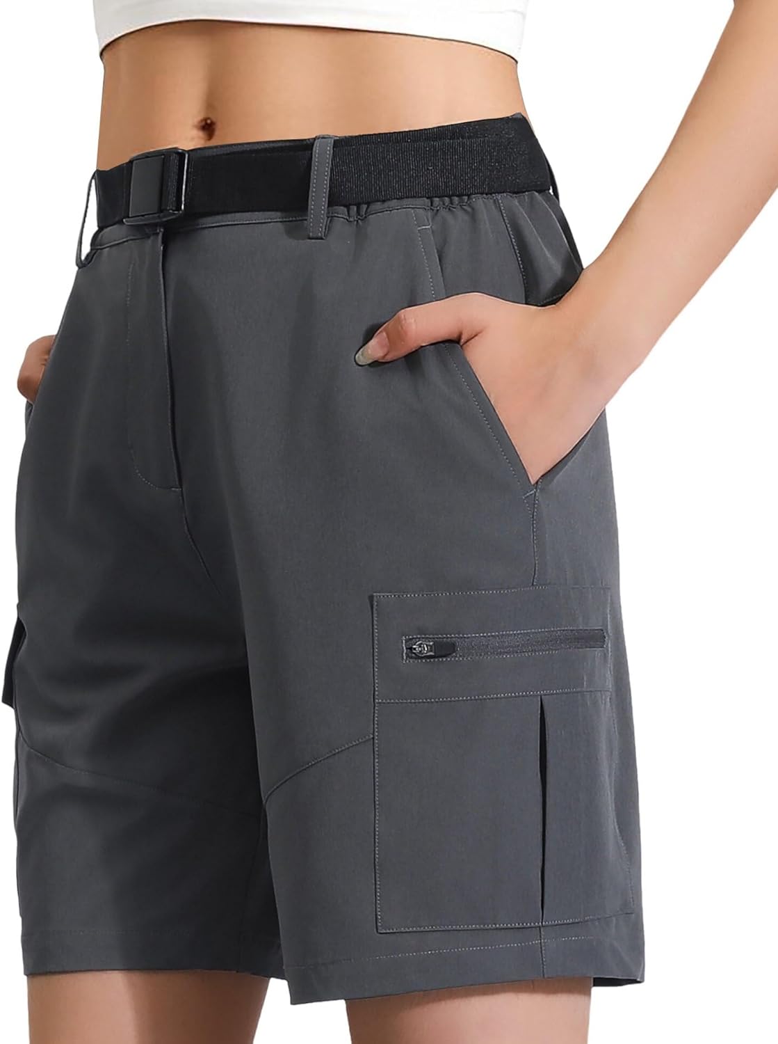 Women's 7'' Hiking Cargo Shorts with Multiple Pockets Lightweight Quick Dry Athletic Outdoor Golf Casual Summer Shorts