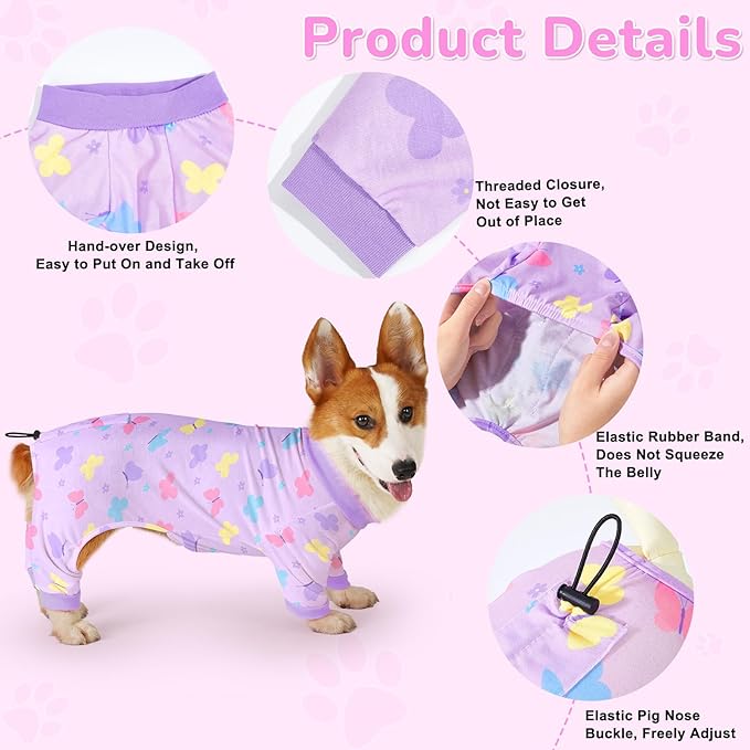 Glittme Pijamas para Perros Pack 2, Ropa Suave para Mascotas Pequeñas y Medianas miniatura 3