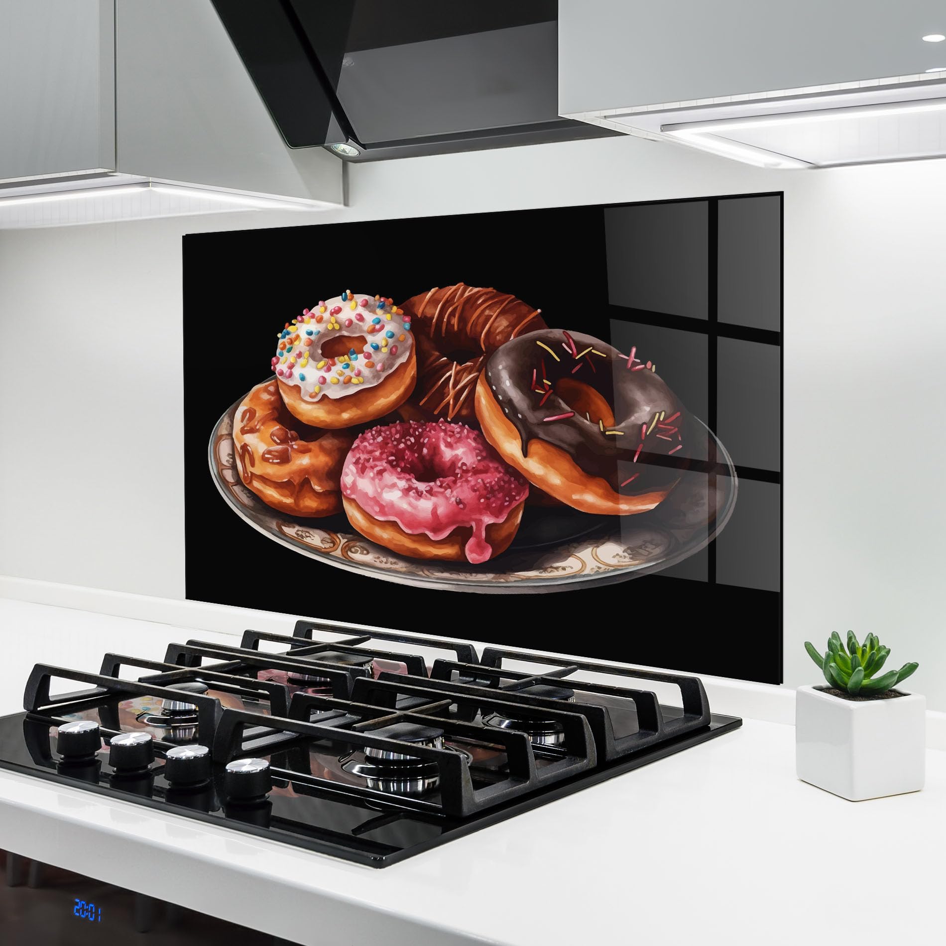 Crédence en verre trempé Donuts Art pour égayer votre cuisine pop