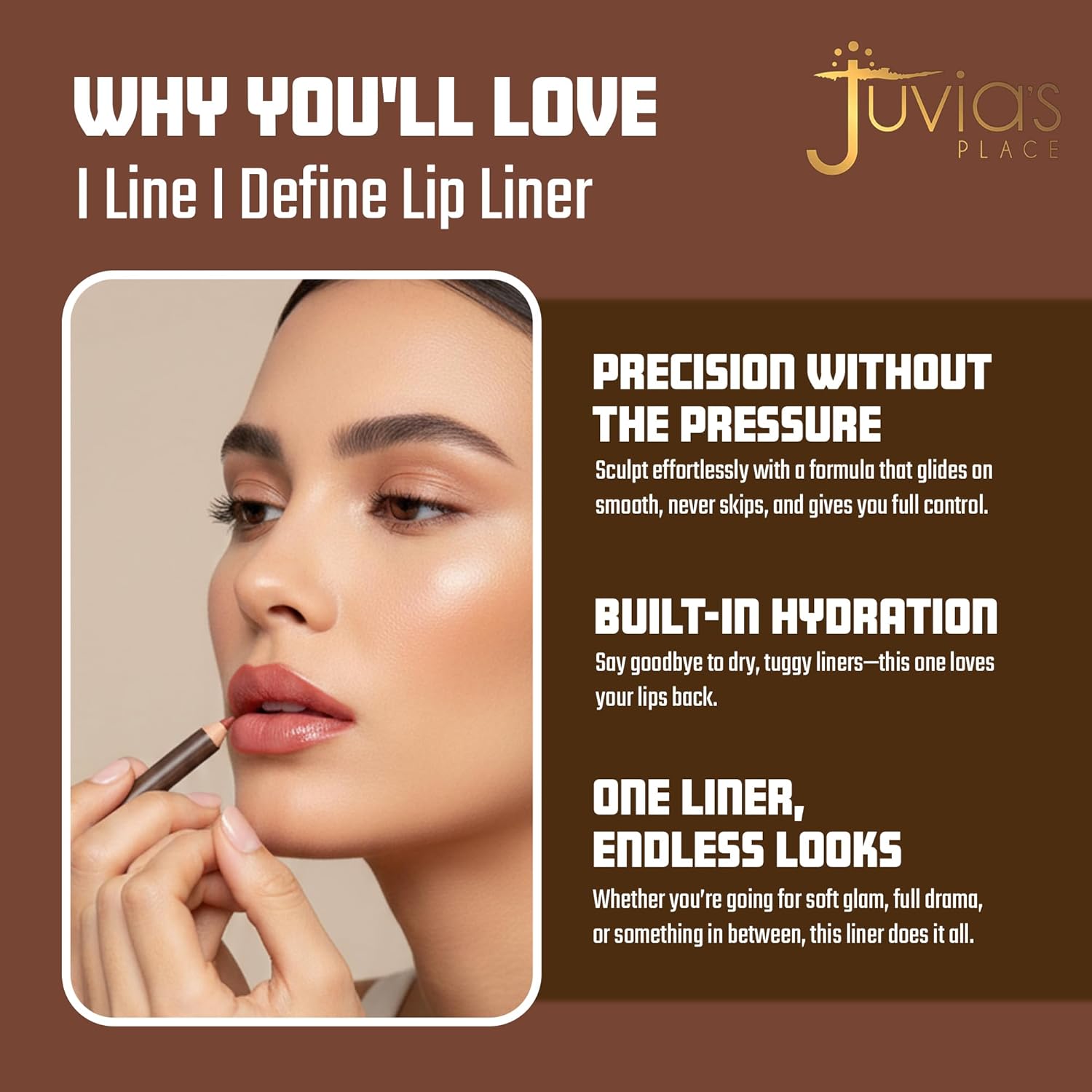 Juvia's Place I Line I Define Lip Liner – Lip Service – Long-Lasting Lip Liner with Hydrating Formula, Smooth Glide, Sharpenable Pencil for Precise Application - Prevents Feathering, All-Day Wear - Image 6