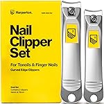 Ultra Sharp Nail Clippers Set - 2 Pack Stainless Steel Fingernail & Toenail Trimmers with Built-in Nail File for Women & Seniors (Silver)