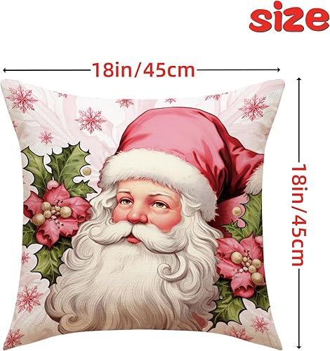 Miniatura 7 de Juego de 4 fundas de almohada de Navidad, decoraciones de Navidad de Papá Noel, muñeco de nieve, árbol, funda de almohadas de Navidad, decoración de