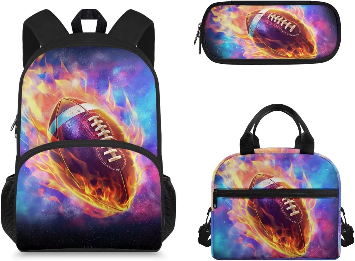 QIQISE Lot De 3 Sacs à Dos + Boîte à Déjeuner Isotherme