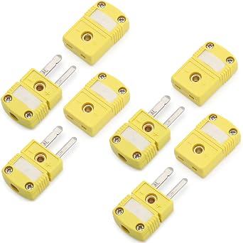 DROK Set of 4 K Type Thermocouple Wire Connectors - Heat Resistant 428F/220C Male and Female Plugs for K Type Thermocouple Probe