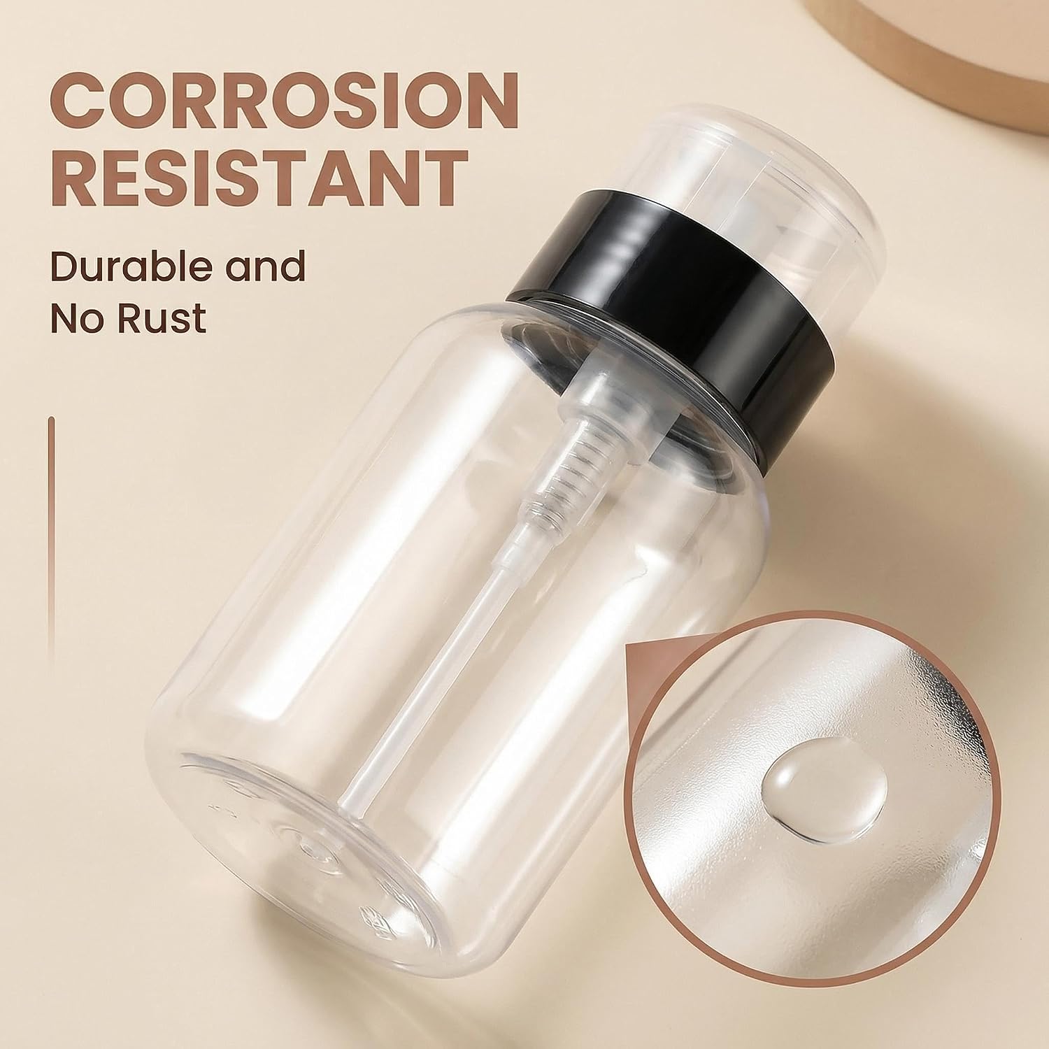 3 Pack 6.8oz Push Down Pump Dispenser Nail Polish Remover Bottle image 5