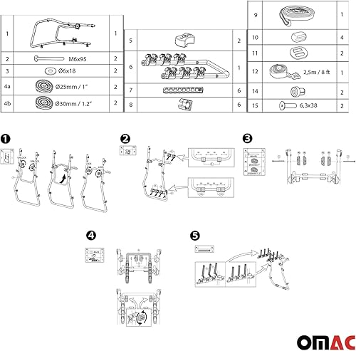 Miniatura 4 de OMAC Portabicicletas 3 para Mazda Cx-5 2015-2017 negro  Portabicicletas de montaje en maletero de automóvil de 99 libras de carga plegable para todo