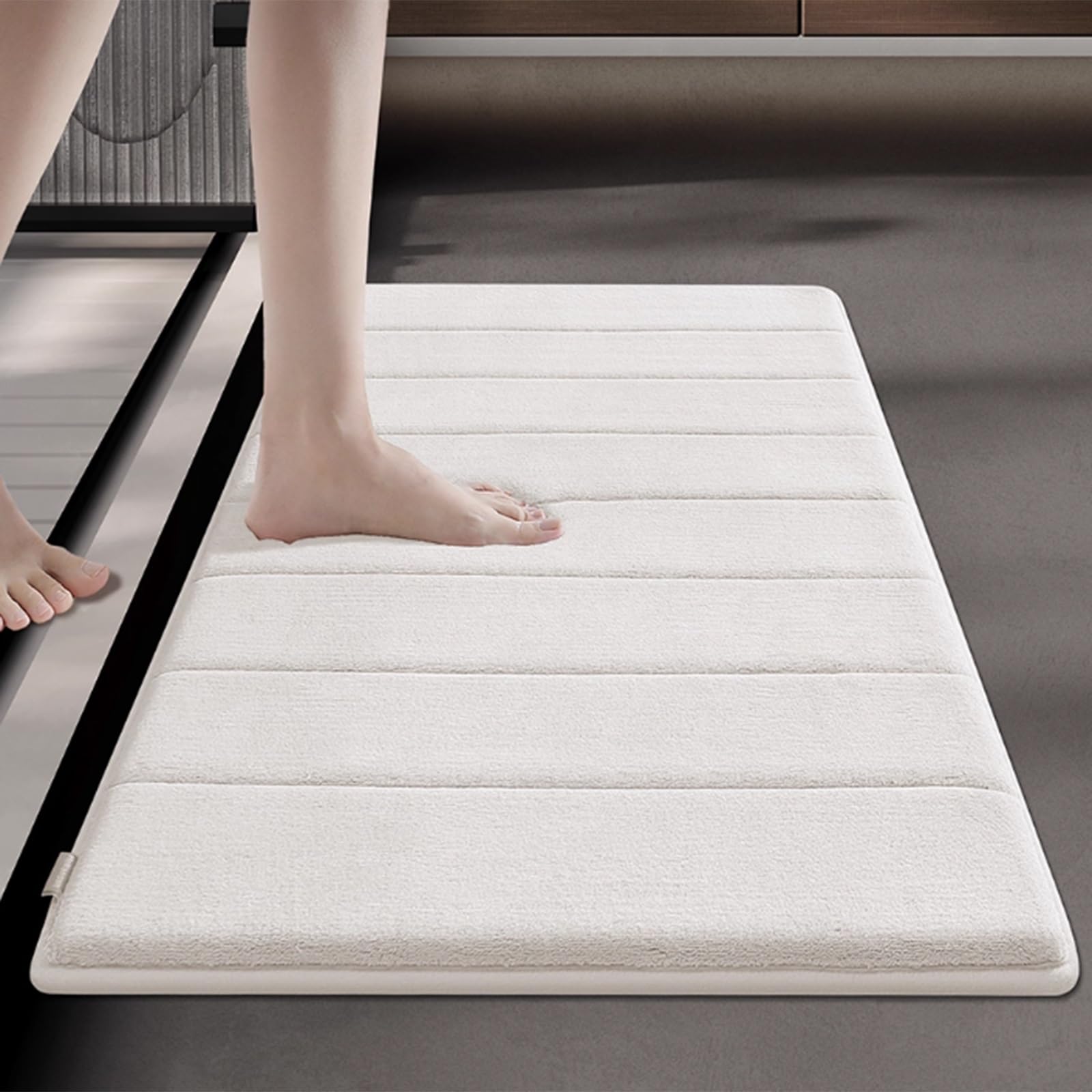 Tappetino da Bagno Morbido in Memory Foam, Tappeti Lavabili in Lavatrice, Tappeto da Bagno Assorbente per Pavimento Doccia e Vasca da Bagno(B,45 * 70cm)