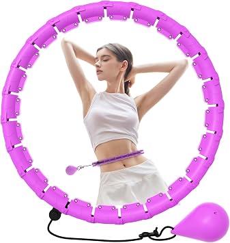 JKSHMYT Smart Hula Hoop Adult with Weight Ball, 24 Knot Circumference 66-120 cm, Dismantled, Hoola Hoop for Weight Loss, Suitable for Women and Beginners