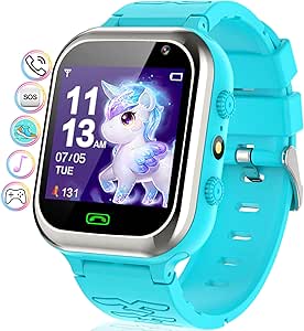 kaacly Montre Connectée Enfant, avec Téléphone SOS Pedometer Jeux