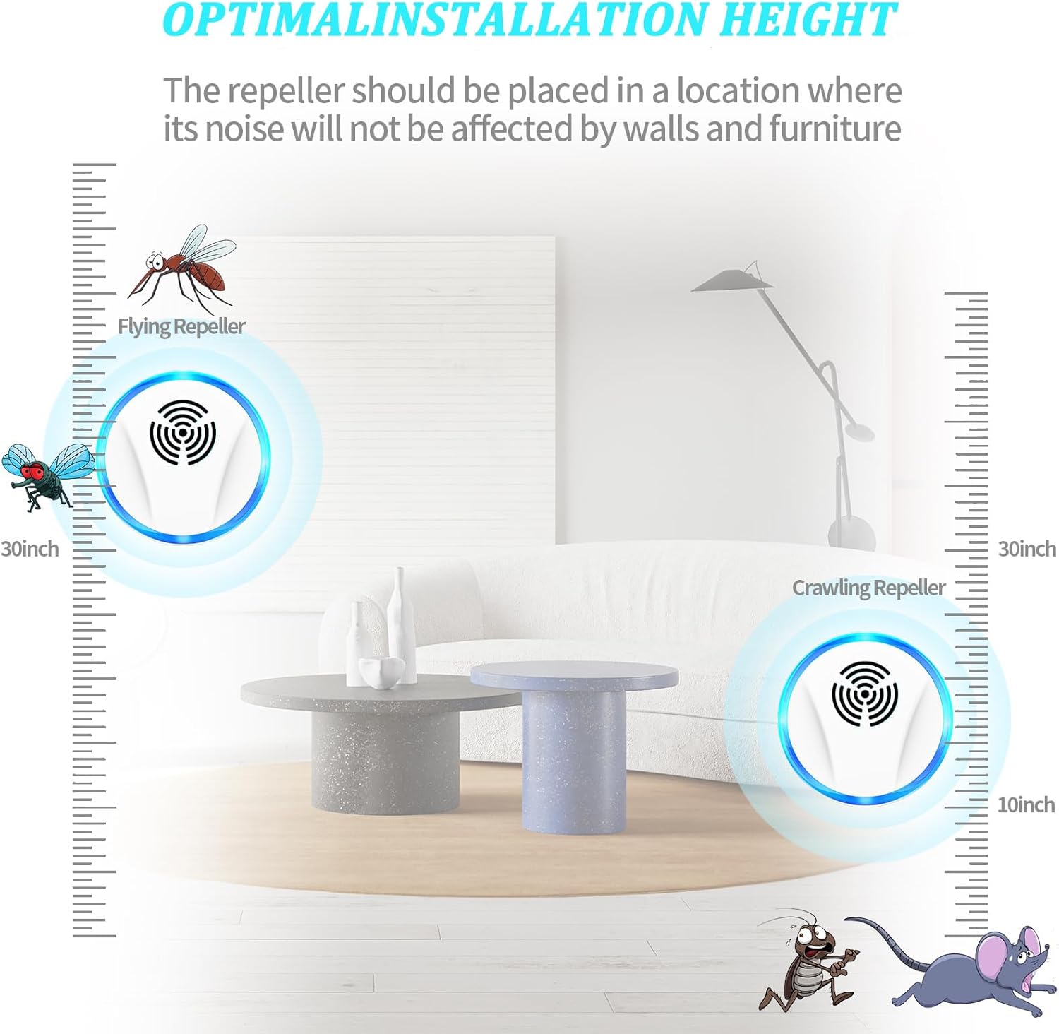 Ultrasonic Pest Repellent Indoor Plug in - Rodent & Mice Repellent Electronic Pest Control for Roach Mosquito Spider Bug (6, White) - Image 3