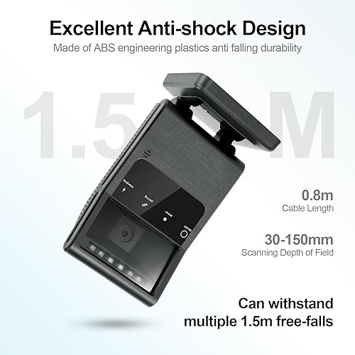 Miniatura 5 de OBZ Escáner de código de barras inalámbrico 2D QR Bluetooth Escáner de código de barras omnidireccional manos libres de escritorio, Bluetooth y 2.4G