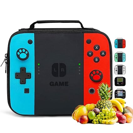 Insulated Lunch Box for Boys Girls, Game Lunch Bag for School Work Office Travel Picnic Hiking Beach, Waterproof Leakproof Portable Fits Most Lunch Bento Boxes