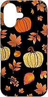Vista 1 de Fall Leaves and Pumpkins Pattern Halloween Autumn Case for iPhone 17