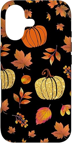 Fall Leaves and Pumpkins Pattern Halloween Autumn Case for iPhone 17