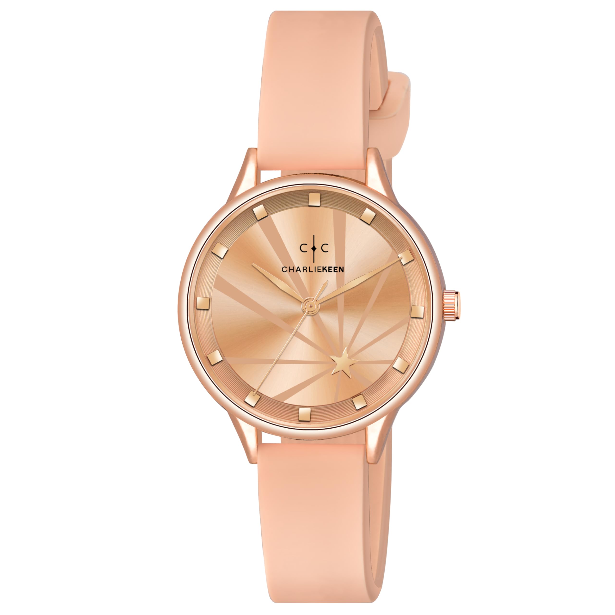CHARLIEKEEN Modern Rose Gold Elegance Silicone Strap Watch for Women (B0DGY1JDQQ) Amazon Price History, Amazon Price Tracker