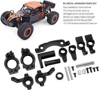 VGEBY RC Metal Upgrade Parts Kit Aluminum Alloy Control Arm Steering Assemblies Set RC Accessories for ZD Racing DBX 10 1/10 Car (Black) Car Models