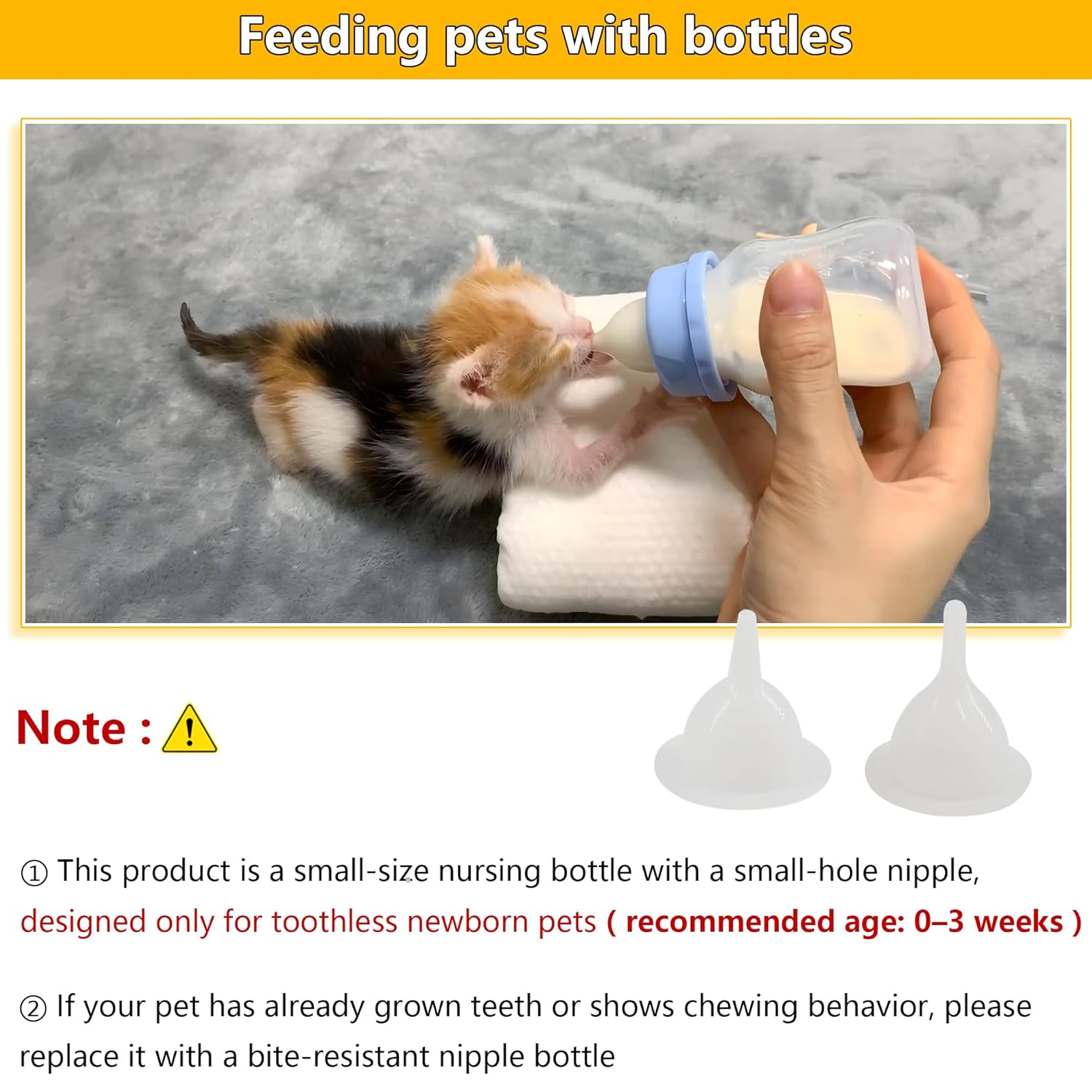 Pet Feeding Bottle and Syringe Set for Kittens - Image 4