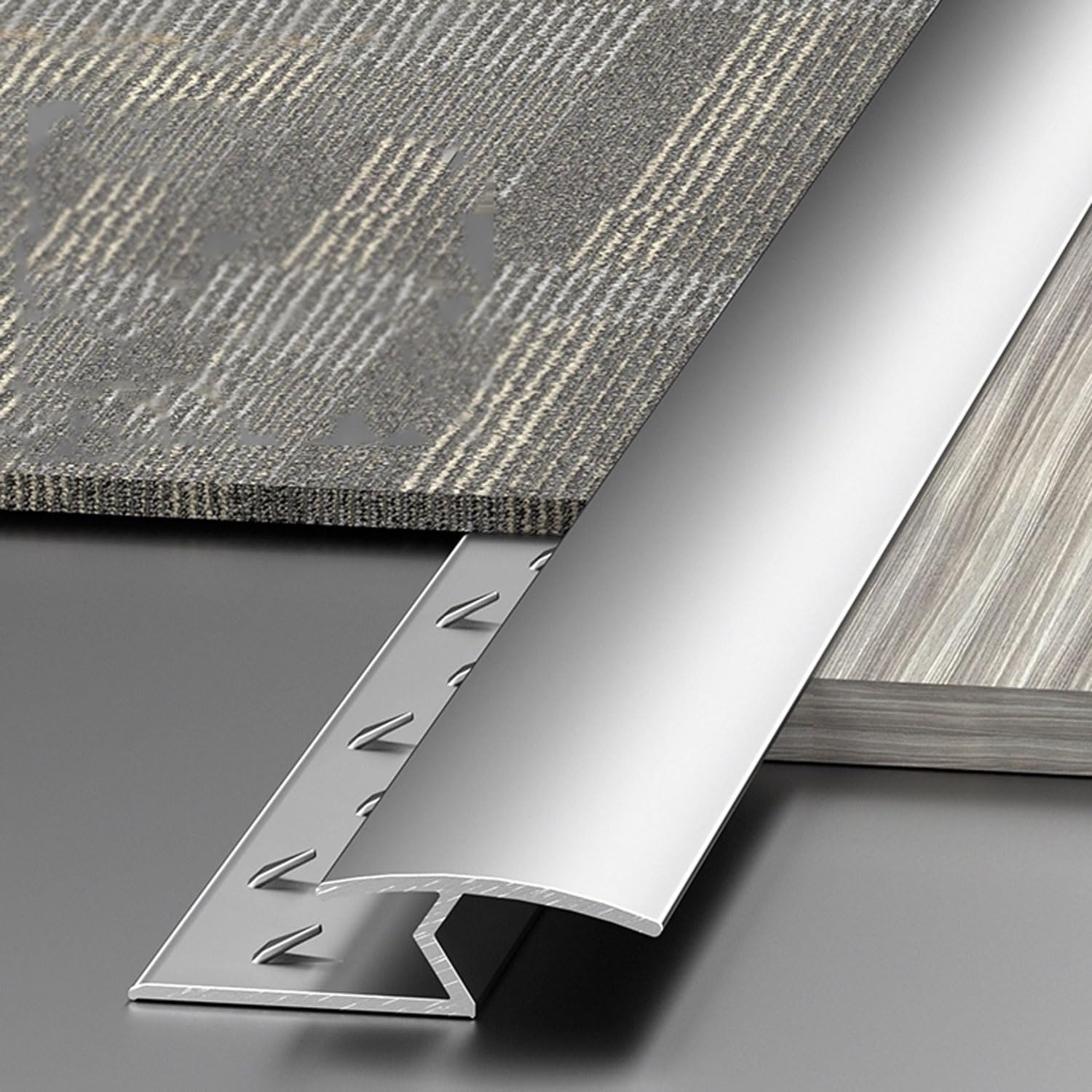 Bande de transition entre moquette et carrelage Barre de Seuil Bordure de moquette Z/V Avec trous pré-percés/vis for bureaux à domicile for moquette/carrelage/parquet(Silver,Z 270cm/9ft)