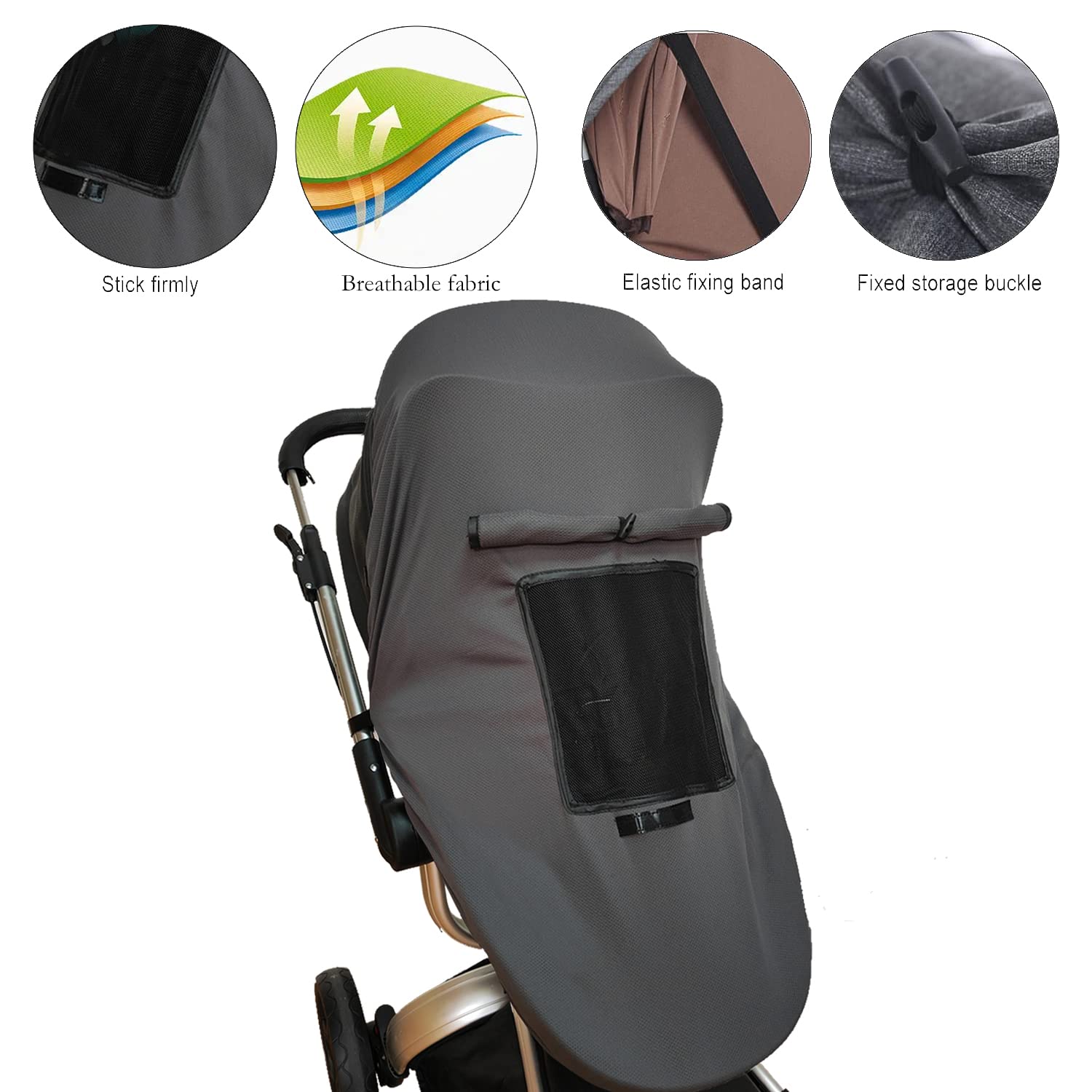 Zonnezeil voor kinderwagen met uv-bescherming 50 , kinderwagen
