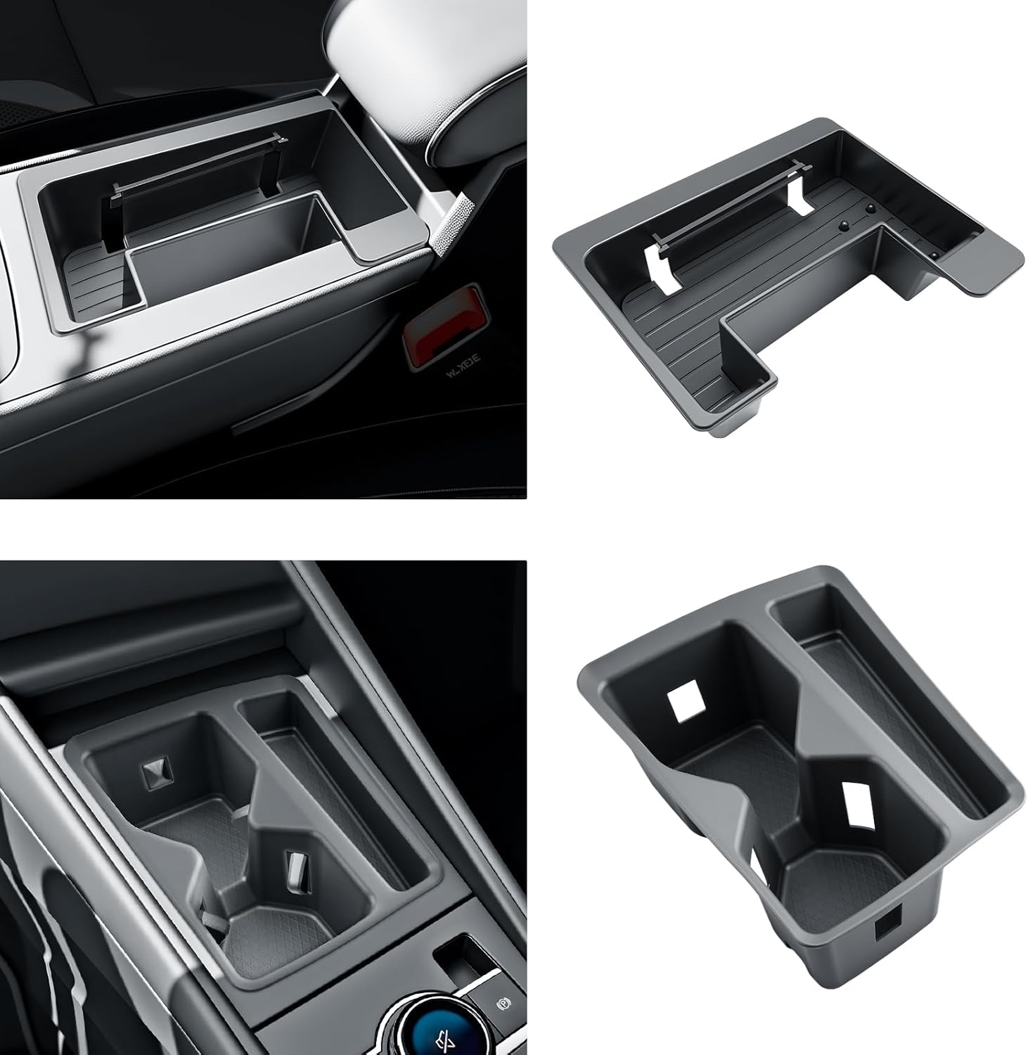 BIBIBO for 2025 2026 VW Tiguan Center Console Organizer 2025+ Tiguan (S, SE, SE R-Line Black, SEL R-Line) Front Armrest Console Tray +Cup Holder 2025 VW Tiguan Insert Organizer 2025 2026 Tiguan