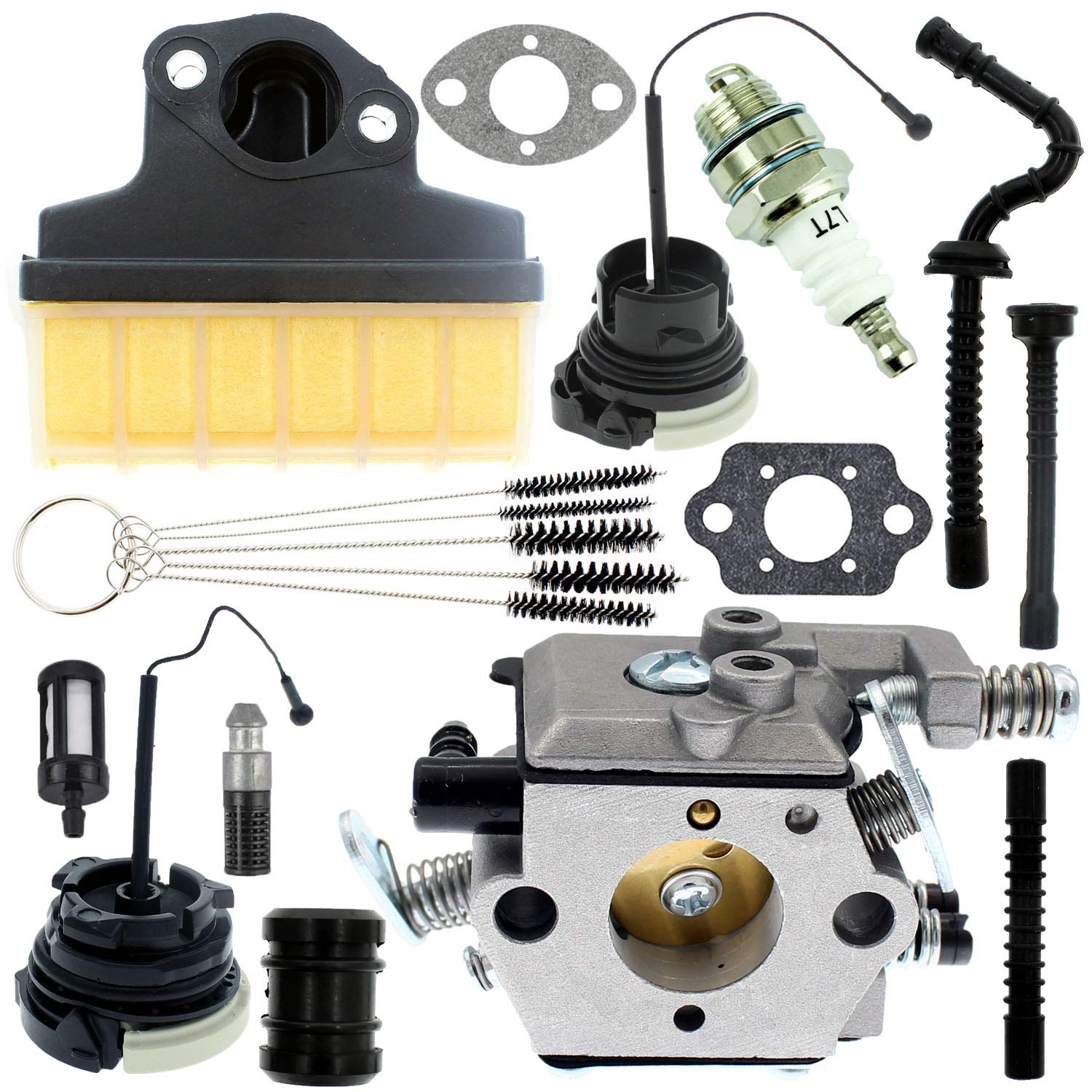 MS210 MS230 MS250 Carburetor for 021 023 025 Chainsaw WT-286 WT-215 Zama C1Q-S11E C1Q-S11G 1123-120-0603 1123-120-0605 Carb with Filter Fuel Oil Cap