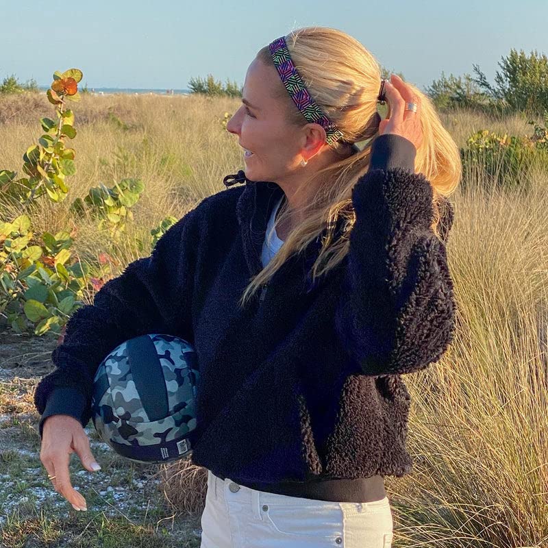 Sweaty Bands Womens Girls Headband - Non-Slip Velvet-Lined Workout Hairband - Don't Box Me In Pink 1-Inch - Image 5