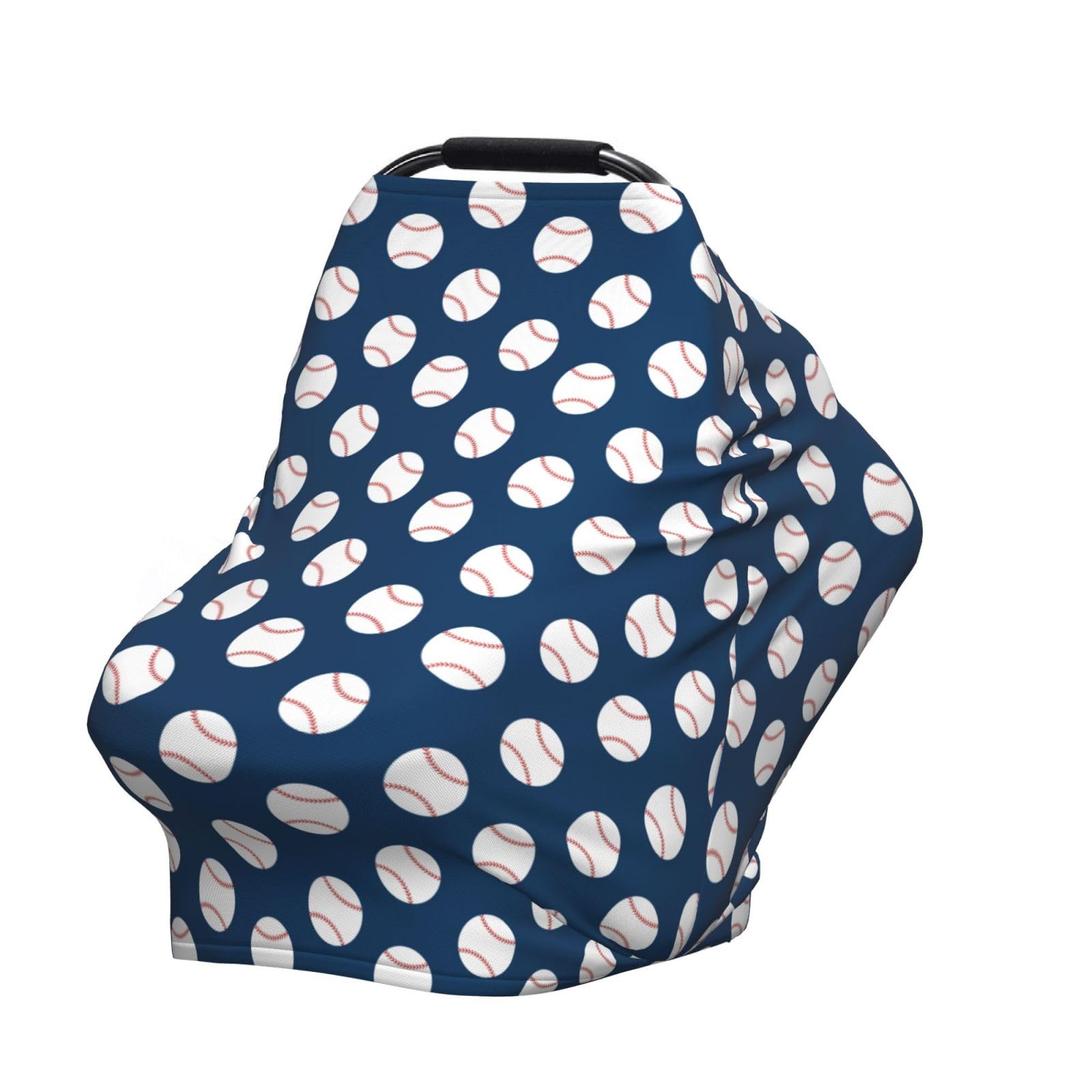 Baseball Blue Baby Stuff Car Seat Cover for Baby,Mom Nursing Breastfeeding Covers,Multi-Use Car Seat Canopy Carrier Cover,Stroller Cover Newborn Shower Gift for Boys Girls