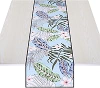 Vista 5 de rockcloud Cotton Table Runner Reactive Printing Table Cloth Decoration for Family Dinners Gatherings Everyday Use , White, 60" x 13