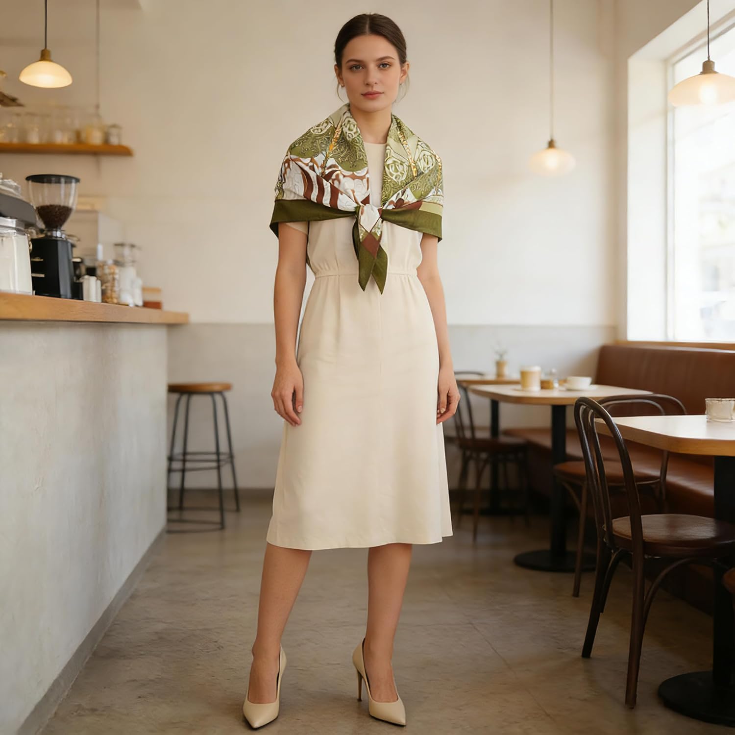 35" Head Scarf Large Square Scarf Like Cotton Hairscarf Fashion Scarves Bandana Night Sleeping Wraps for Women B01 - Image 4