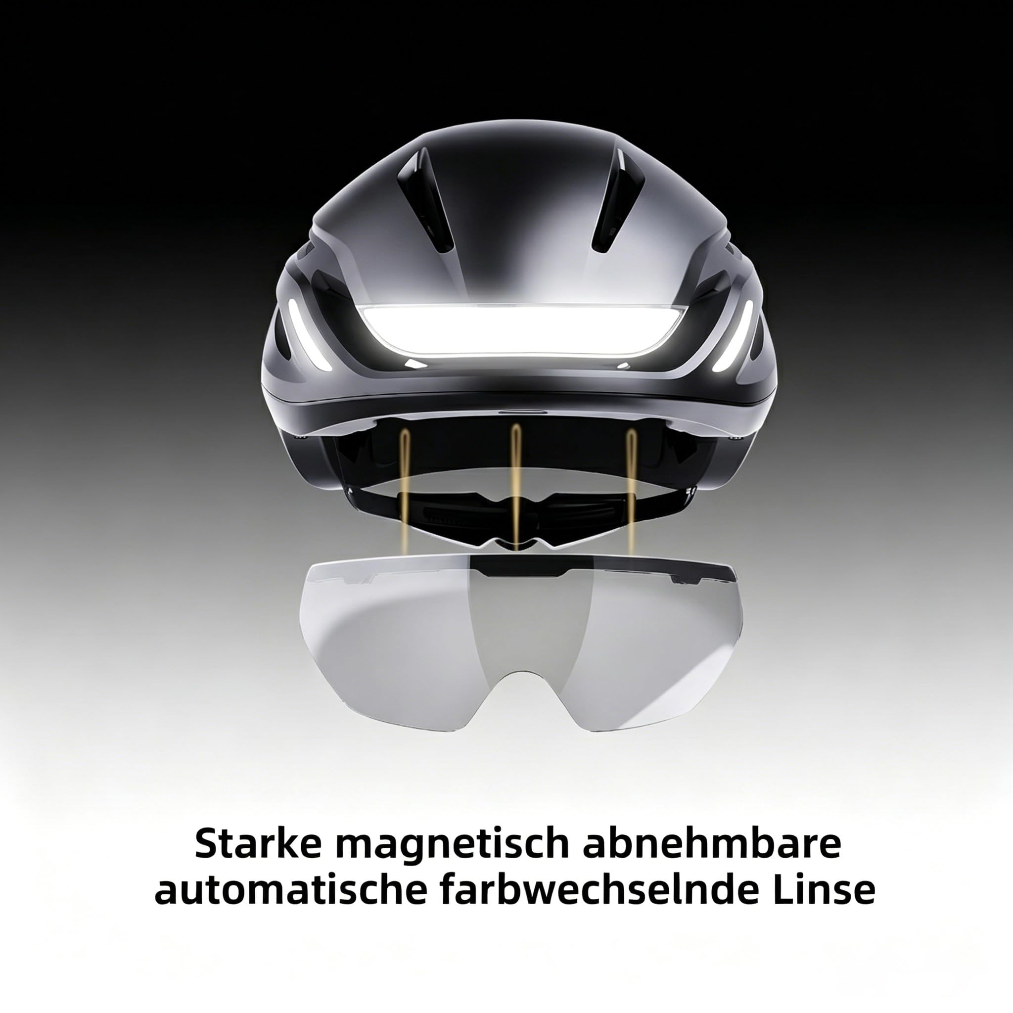 Fahrradhelm Smart für Erwachsene mit abnehmbarem Visier, Bluetooth, Magnetverschluss, LED-Blinkern per Fernbedienung, Bremslicht, IPX65, CPSC 1203 & NTA8776, leicht & belüftet