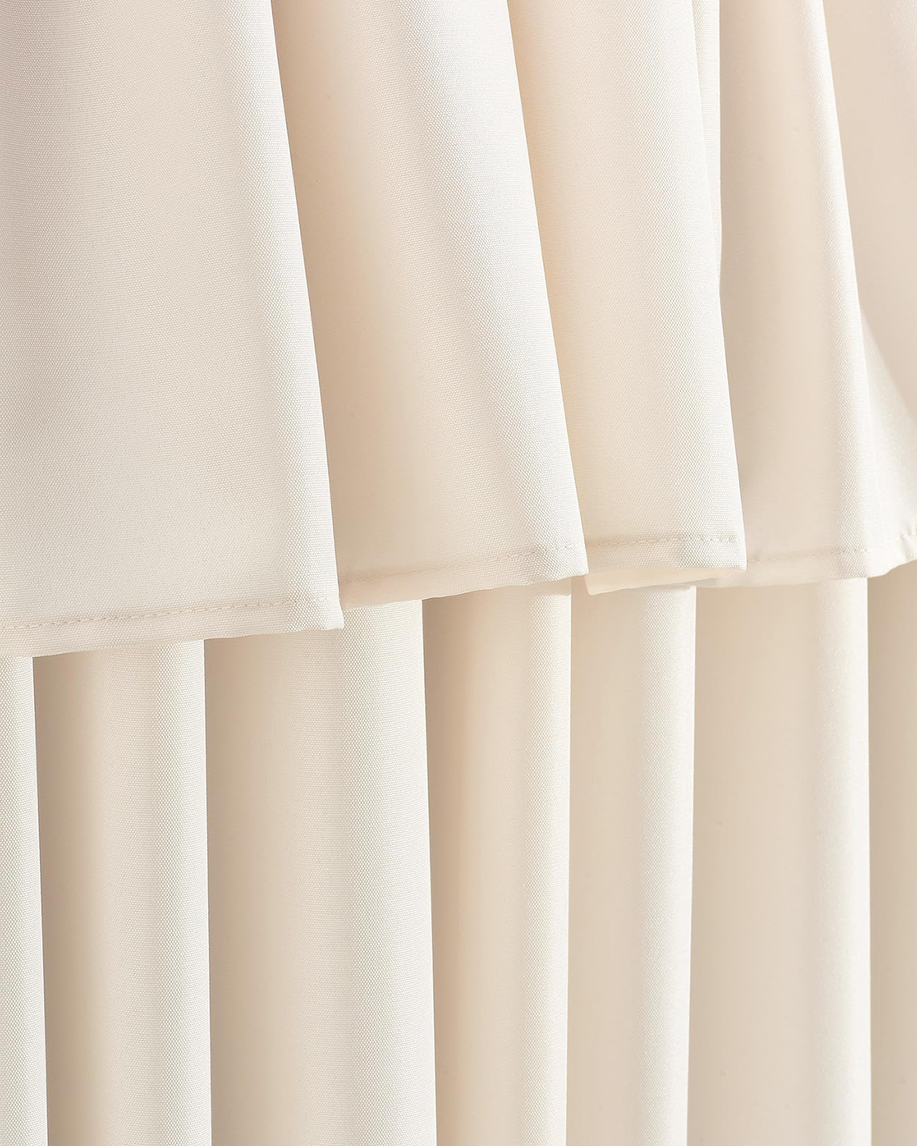 ROOM99 Curtain with Silver Eyelets Mia 140 x 260 cm Width x Height Sliding Curtains Modern Curtain Living Room Bedroom Light Cream 1 Piece - Image 3