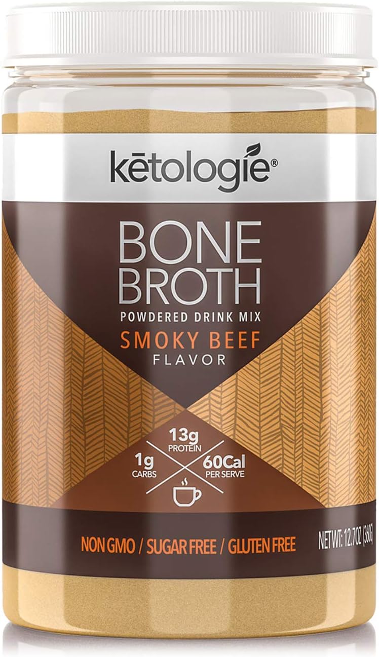 Ketologie Hydrolyzed Bovine Collagen Bone Broth Powder, Grass-Fed (Smoky Beef)