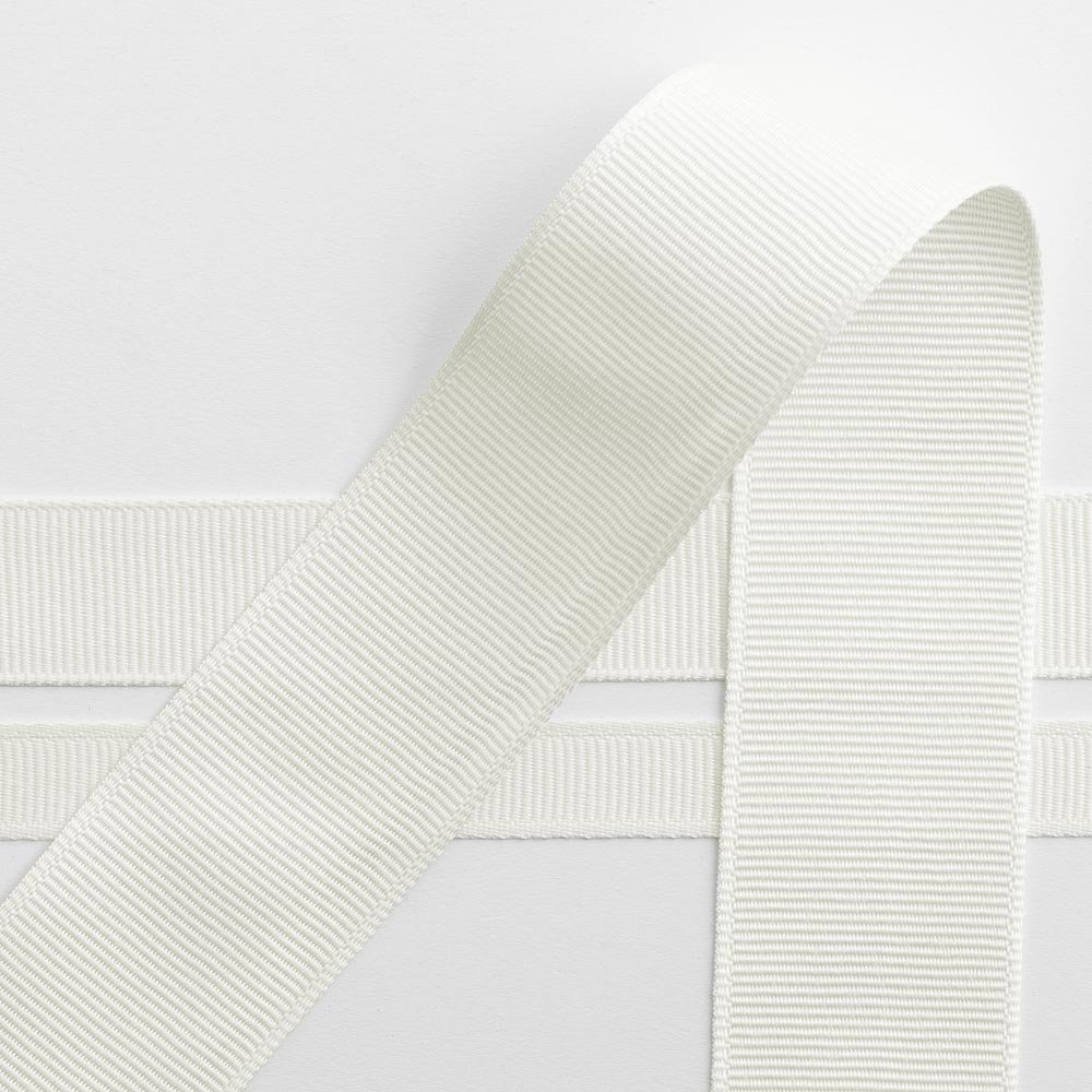 Italian Options Grosgrain Ribbon 25mm, Strong Plain Ivory Ribbon for Bows, Wedding, Crafting, Sewing, Hair Accessories, Gift Wrap, 25 mm x 10 Metre Roll, Ivory