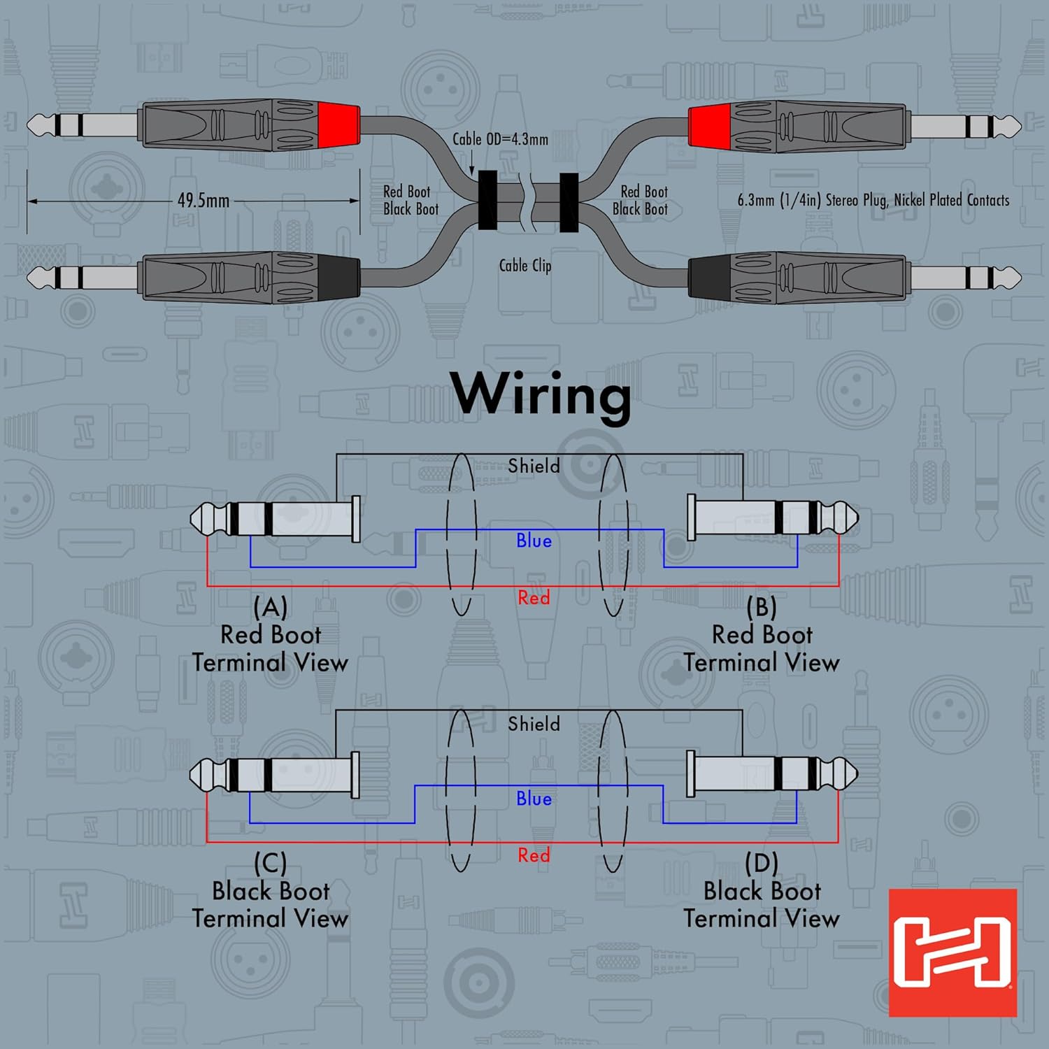 Hosa HSS-010X2 Pro Stereo Interconnect, Dual REAN 1/4 Inch TRS to Same, 10 Feet - Image 5